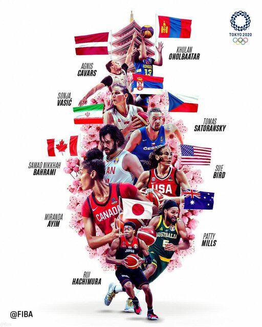 پوستر جالب FIBA از بسکتبالیستهای پرچمدار در المپیک