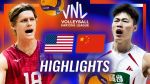 خلاصه والیبال آمریکا 3-0 چین (لیگ ملت های والیبال)