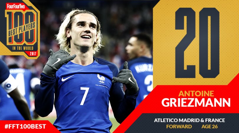 ۲۰ فوتبالیست برتر سال ۲۰۱۷ از دیدگاه FourFourTwo