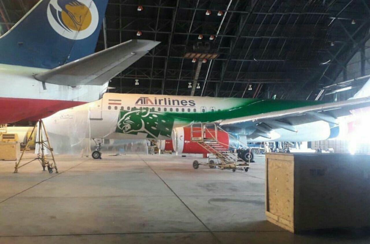تصویری از رنگآمیزی هواپیمای تیمملی فوتبال