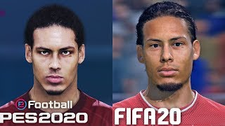 مقایسه چهره بازیکنان لیورپول در بازی فیفا 20 و Pes 20