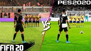 مقایسه ضربه کاشته در بازی Pes 20 و فیفا 20