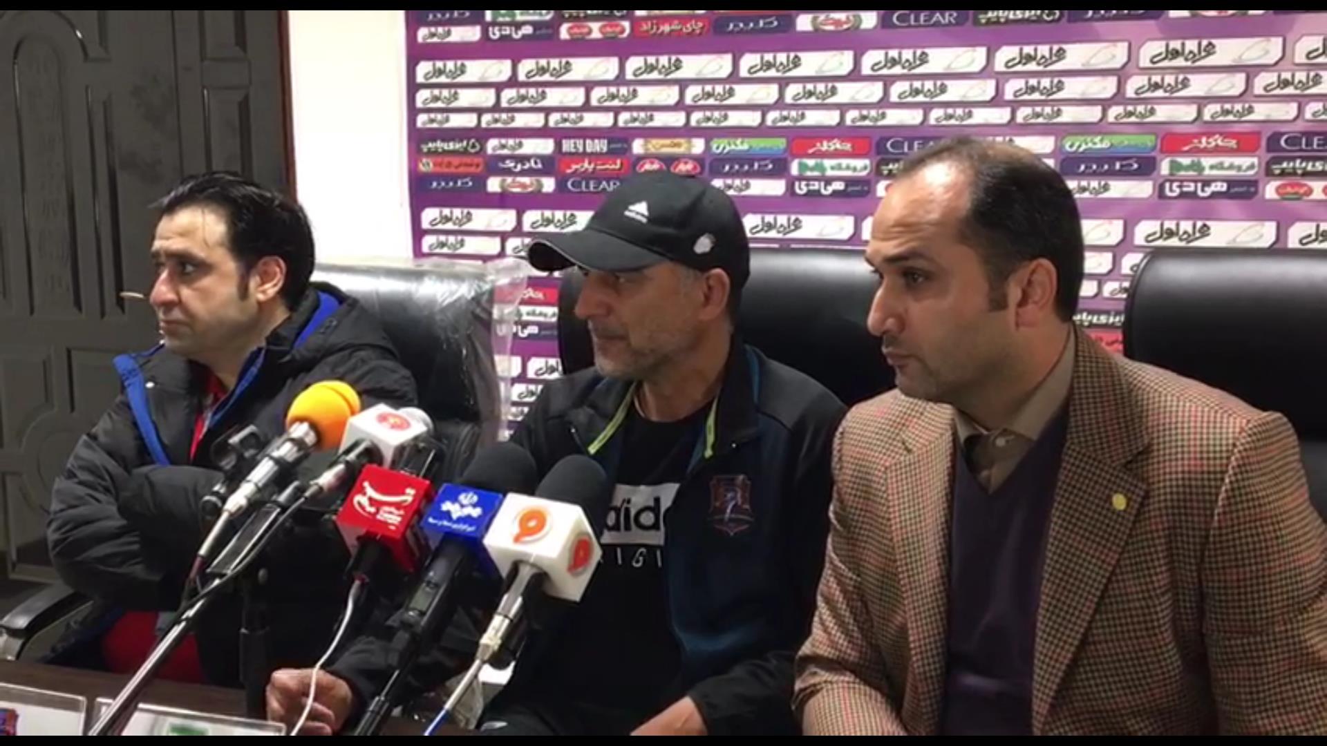 اختصاصی/ کنفرانس خبری حسن بادامکی، مربی نساجی بعد از بازی با استقلال
