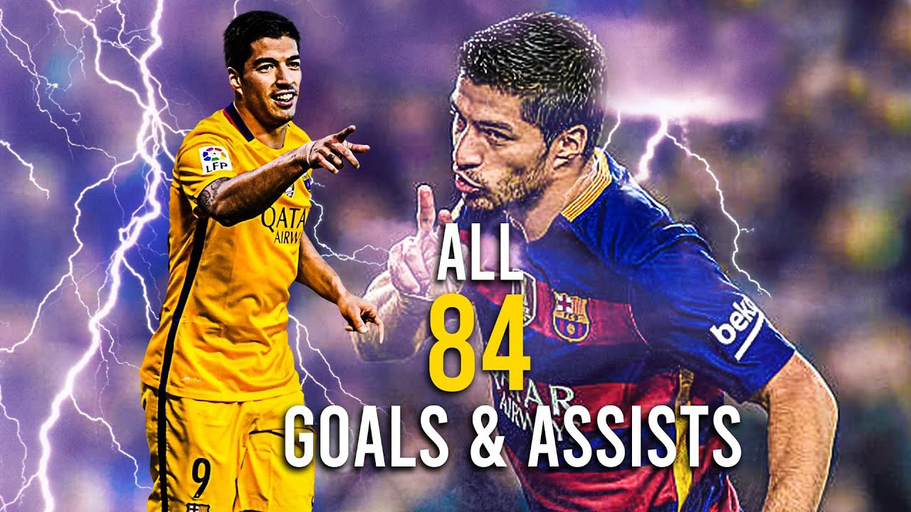 همه 84 گل و پاس گل لوئیز سوارز در فصل 16-2015 لالیگا