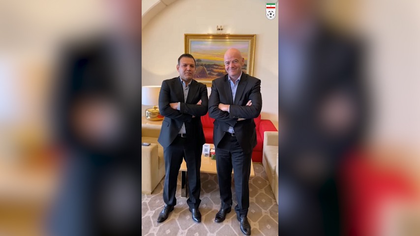 دیدار عزیزی خادم با جیانی اینفانتینو رئیس فدراسیون جهانی فوتبال