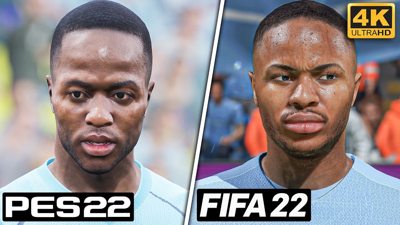 مقایسه چهره بازیکنان منچسترسیتی در فیفا 22 و eFootball 2022
