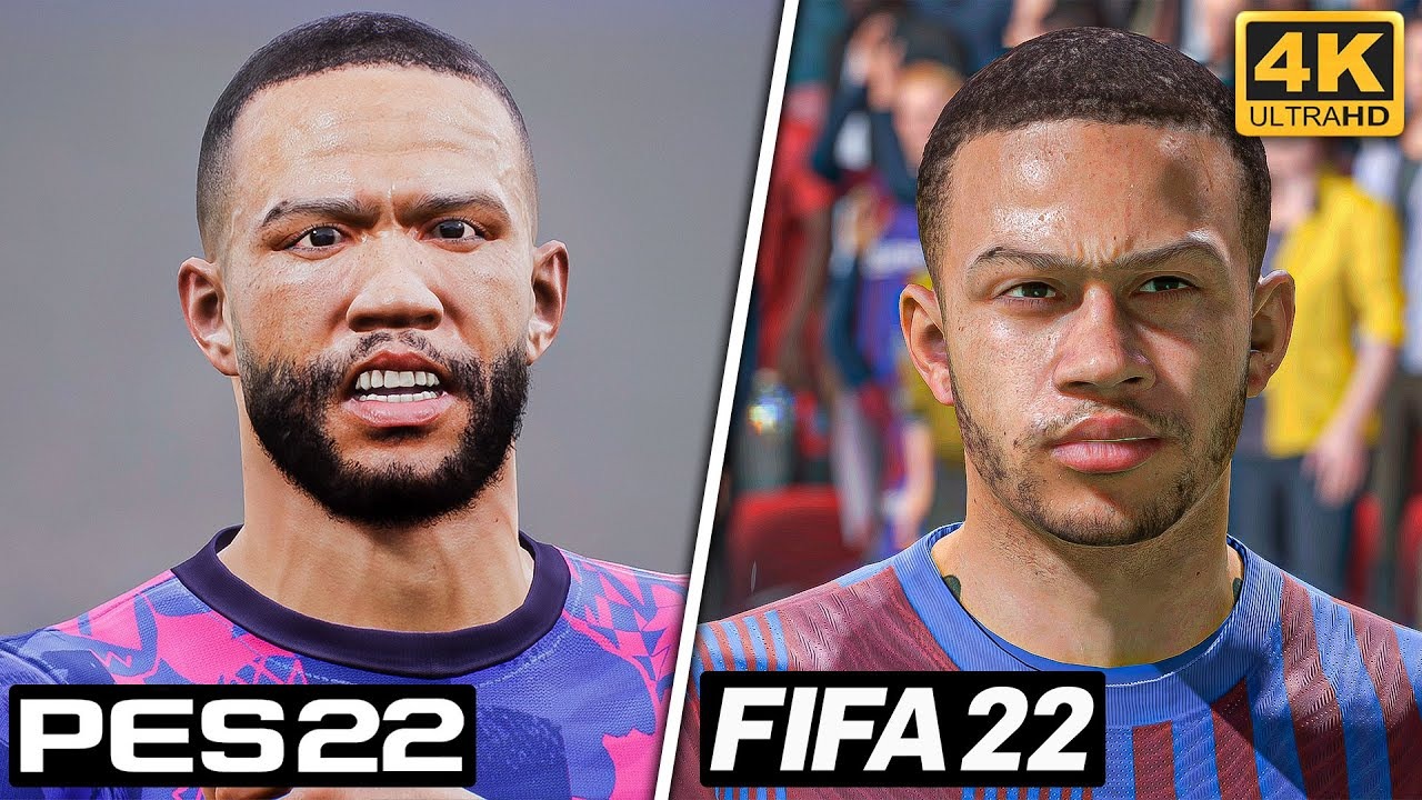 مقایسه چهره بازیکنان بارسلونا در فیفا 22 و eFootball 2022
