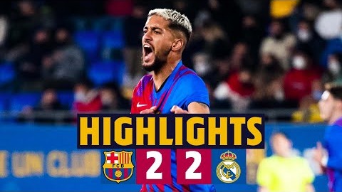 خلاصه بازی بارسلونا بی 2-2 رئال مادرید کاستیا (سوپرگل رئال و بارسا)
