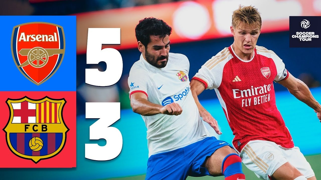 بازی کامل آرسنال 5-3 بارسلونا