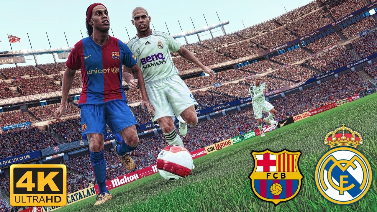 شبیه سازی بازی بارسلونا و رئال مادرید با PES 2006