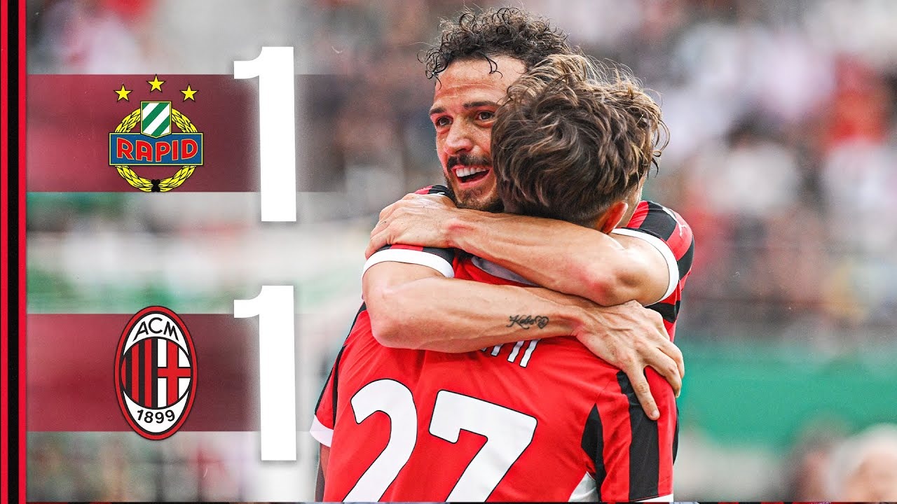 خلاصه بازی راپید وین 1-1 میلان