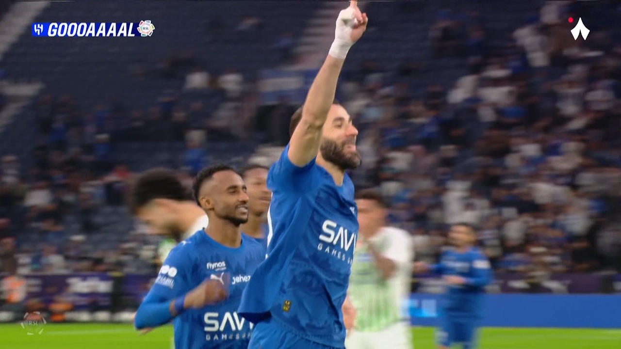 گل اول الهلال به النجمه (کریم بنزما)