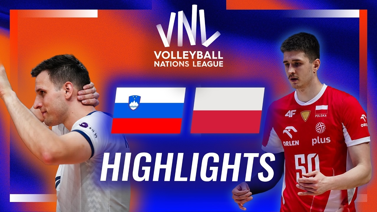 خلاصه بازی اسلوونی 3-2 لهستان (لیگ ملت های والیبال)