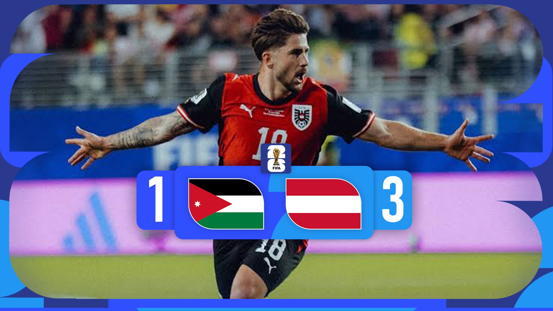 خلاصه بازی اتریش 3-1 اردن؛ زور نایب قهرمان آسیا به بچه آلمان‌ها نرسید!