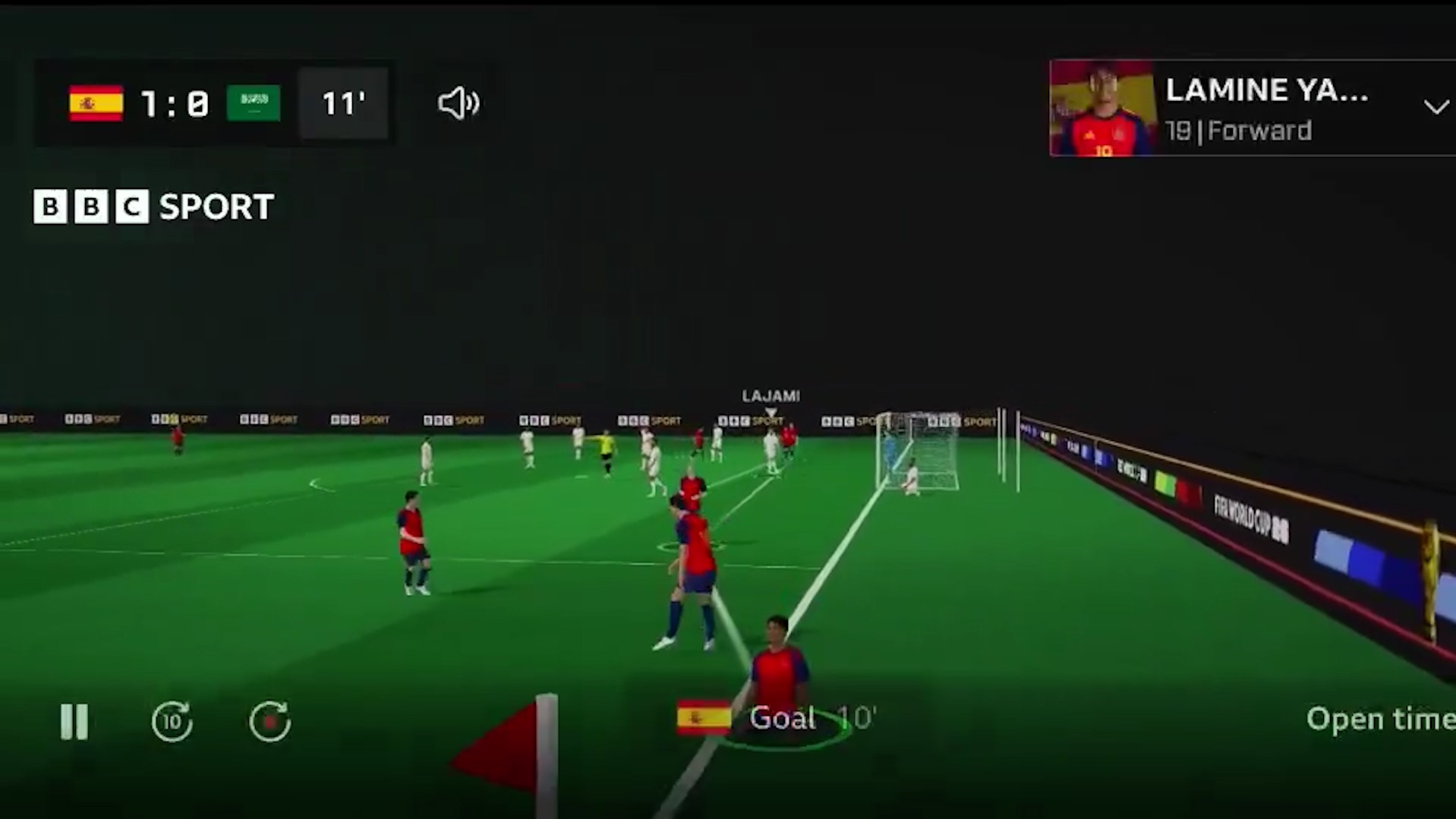 تجربه‌ای متفاوت از گل یامال در BBC؛ فوتبال در دنیای 3D
