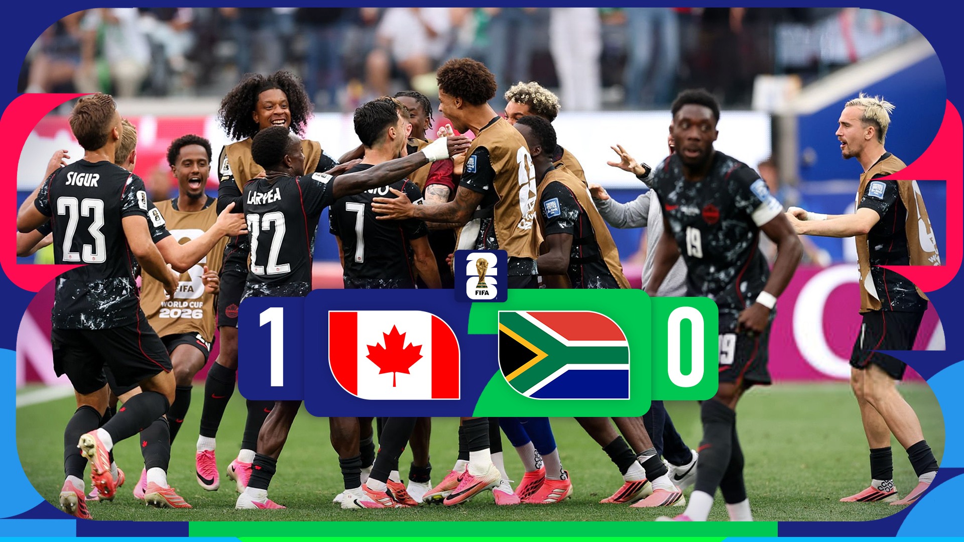 خلاصه بازی آفریقا جنوبی 0-1 کانادا