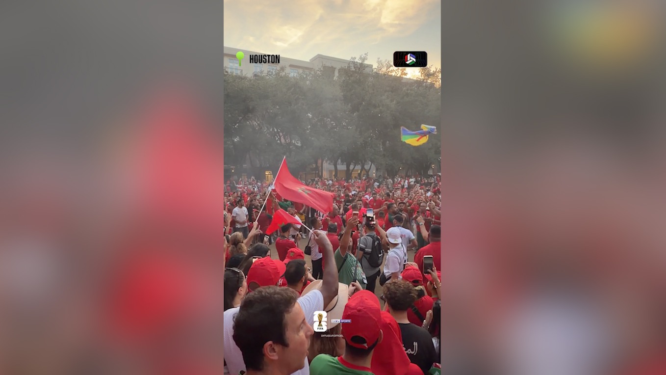 تجمع بزرگ هوادارام مراکش در هوستون پیش از بازی با کانادا