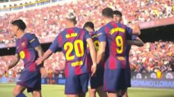 گل اول بارسلونا به لوانته (برنال)