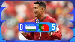 خلاصه بازی پرتغال 5-0 ازبکستان (درخشش رونالدو)