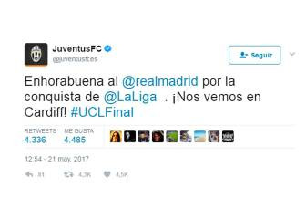 یوونتوس و تبریک قهرمانی لالیگا به رئال مادرید عکس