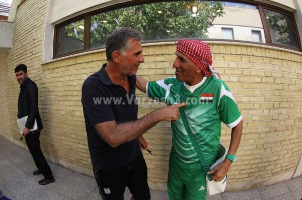 برخورد دوستانه کیروش با لیدررئالی عراقیها عکس