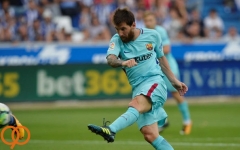  پیروزی بارسلونا در خانه آلاوز با دبل مسی