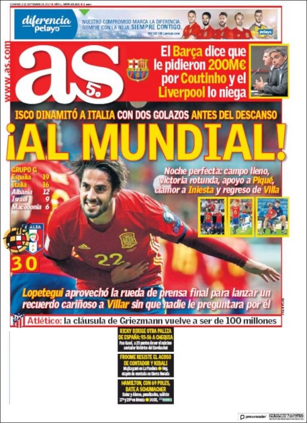  صفحه اول روزنامه های امروز اسپانیا عکس