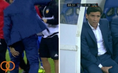 مصدومیت مربی والنسیا از ناحیه همسترینگ هنگام خوشحالی بعد از گل