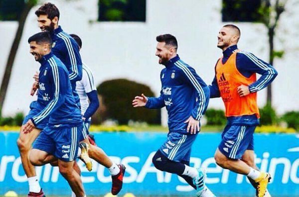  تمرین شاد آرژانتین با حضور مسی  عکس