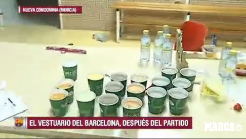  رختکن کثیف بارسا در بازی برابر مورسیا   عکس