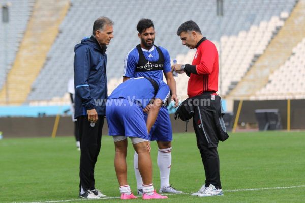 مصدومیت ماهینی در تمرین تیم ملی عکس