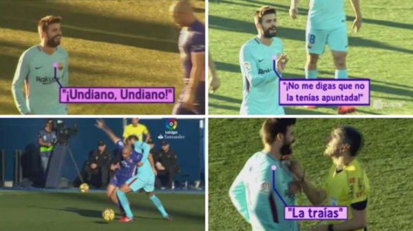  اتهام تند و عجیب پیکه به داور بازی با لگانس  عکس