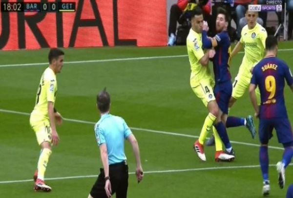  برخورد مسی و مدافع ختافه پنالتی بود   عکس