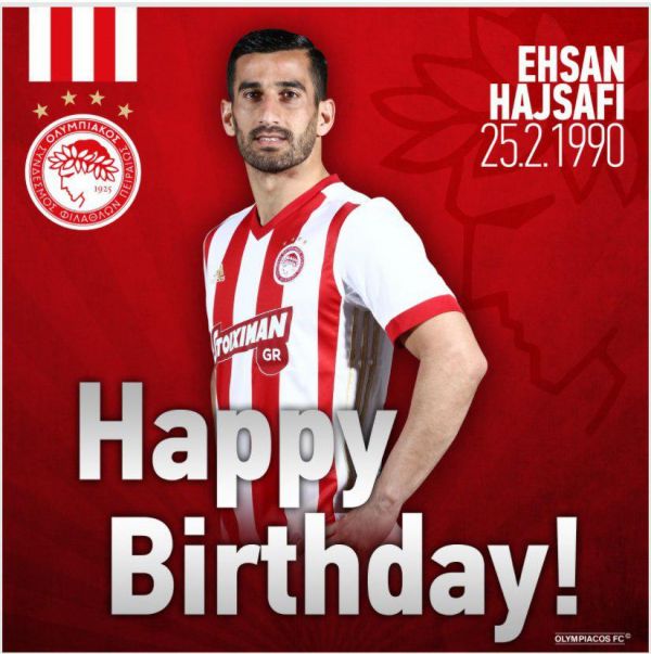  تبریک المپیاکوس به حاج صفی  عکس