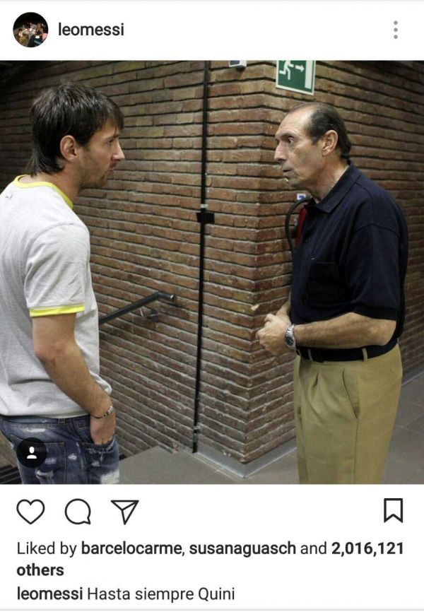 واکنش مسی به درگذشت ستاره سابق بارسا عکس