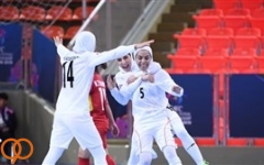  تساوی تیم ملی فوتسال بانوان ایران مقابل زاپن در پایان نیمه اول