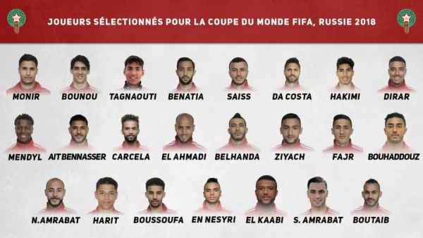  فهرست نهایی مراکش برای جام جهانی معرفی شد