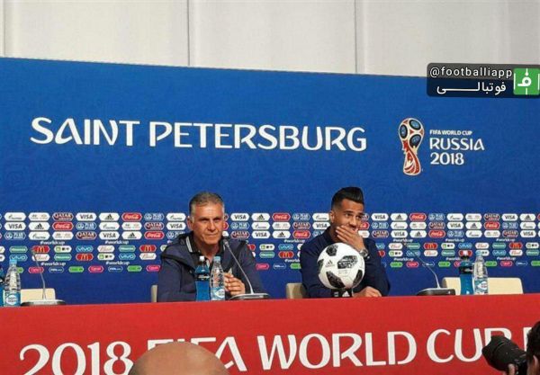  کارلوس کی روش و مسعود شجاعی در کنفرانس خبری پیش از دیدار با مراکش