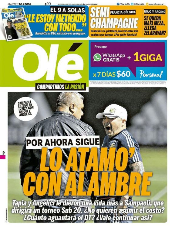 طعنه به ماندنی شدن سامپائولی در آرژانتین عکس