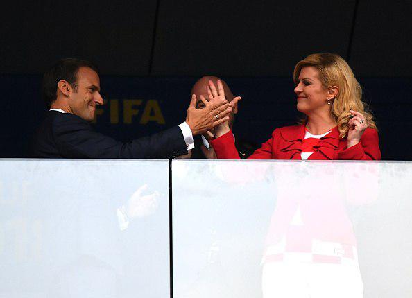  برخورد گرم روسای جمهور کرواسی و فرانسه  عکس