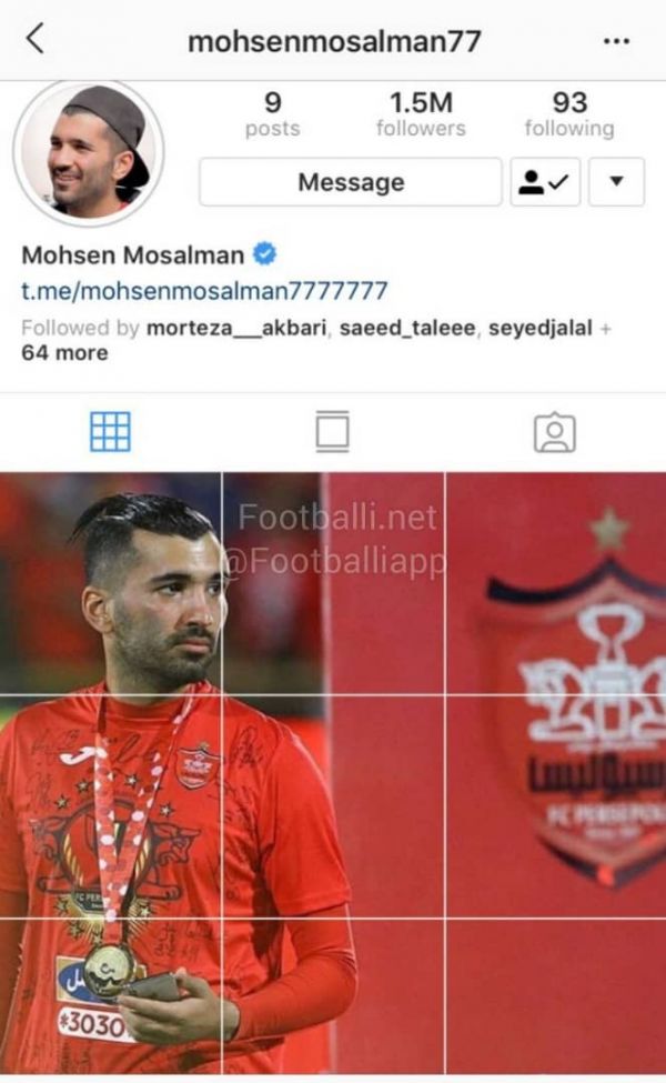  عکس نوشت   محسن مسلمان هافبک ذوب آهن پس از حواشی به وجود آمده اخیر ؛ تمامی پست هایش با لباس ذوب آهن را از صفحه اینستاگرامش پاک کرد و مجموعه ای از تصاویرش در جشن قهرمانی پرسپولیس را قرار داد