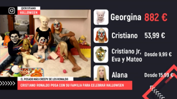 قیمت گذاری وسایل جشن هالووین خانگی کریس رونالدو و جورجینا