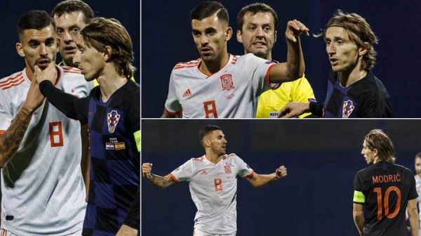  درگیری دو ستاره رئال مادرید در جریان بازی کرواسی- اسپانیا