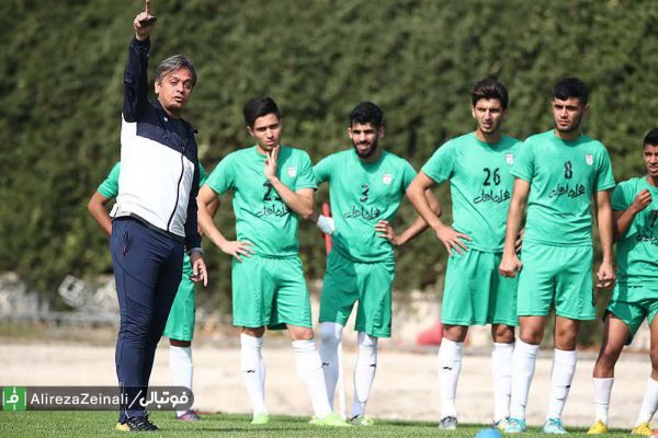  گزارش تمرین تیم امید  غیبت استیلی و شوخی تونچی با قائدی و طاهرخانی