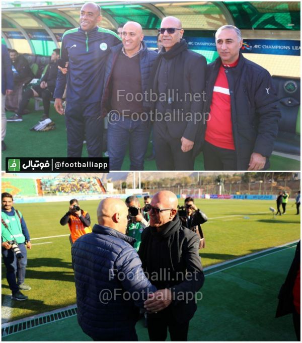  عکس یادگاری و خوش و بش کادر دو تیم ذوب آهن و نفت مسجد سلیمان