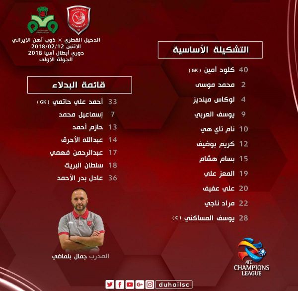  ترکیب الدحیل مقابل ذوب آهن اعلام شد