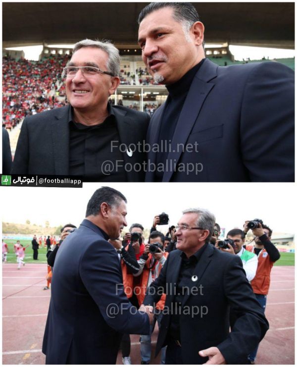  خوش و بش علی دایی و برانکو پیش از آغاز دیدار دو تیم پرسپولیس و سایپا