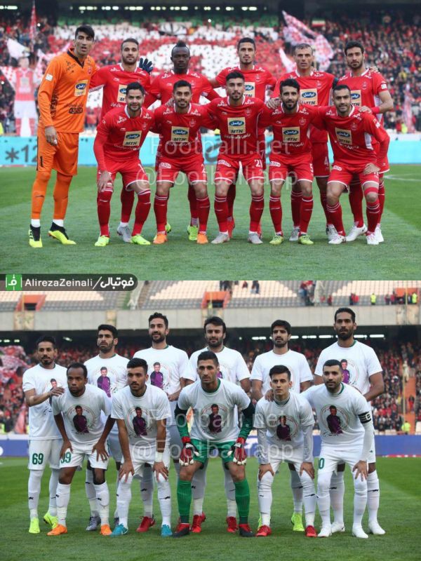  عکس تیمی پرسپولیس و ذوب آهن در بازی امروز
