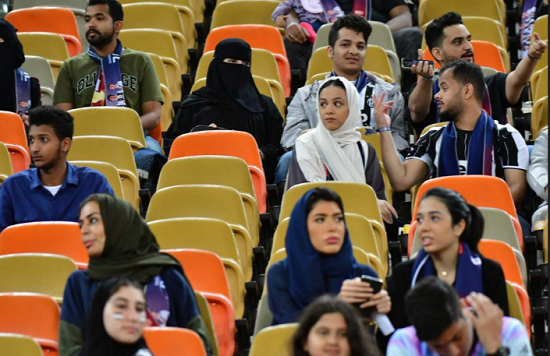  گزارش تصویری  بانوان عربستانی تماشاگران ویژه سوپرکاپ ایتالیا