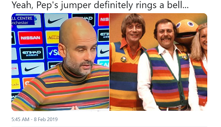  سوژه شدن پلیور پپ گواردیولا در شبکه های اجتماعی